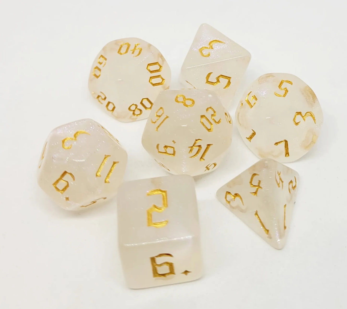 7-teiliges RPG Würfelset Galaxy: Milky Shine Gold