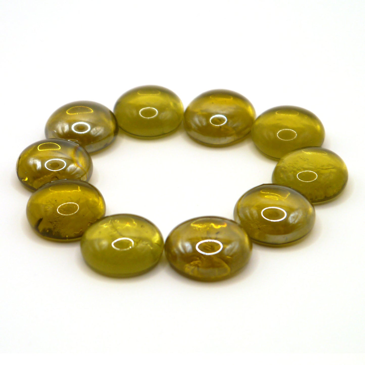 10 Spielsteine: Transparent Grün-Gelb
