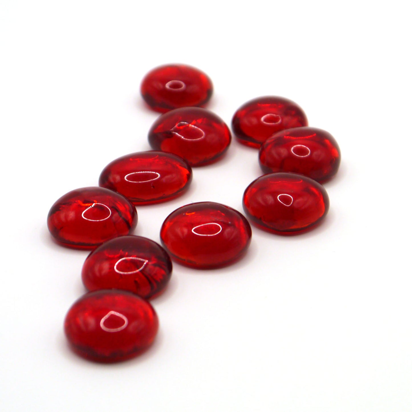 10 Spielsteine: Transparent Rot