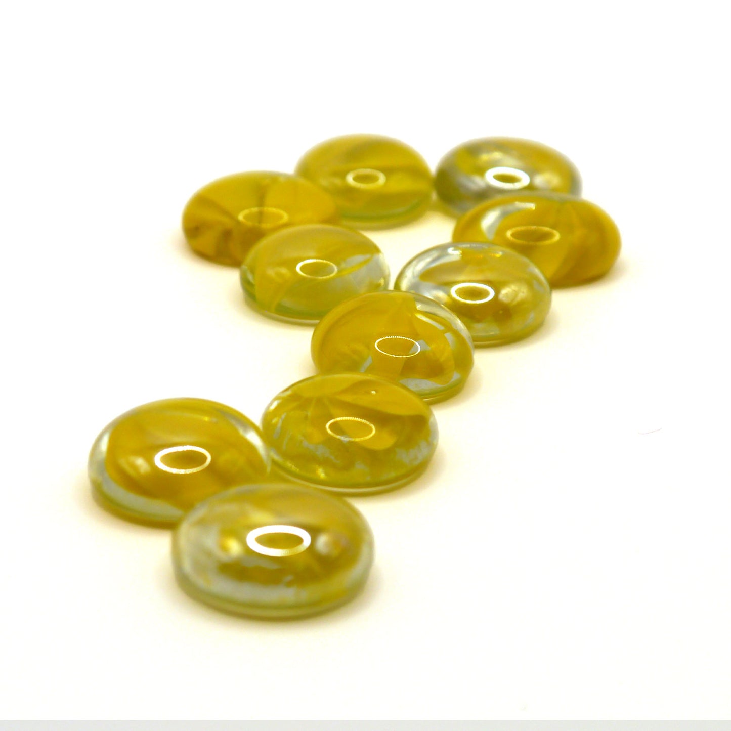 10 Spielsteine: Transparent mit Gelb