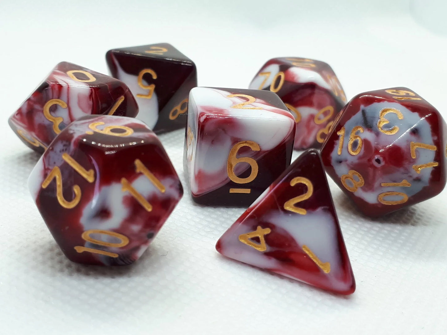 7-teiliges RPG Würfelset Mehrfarbig: Racing Red/White