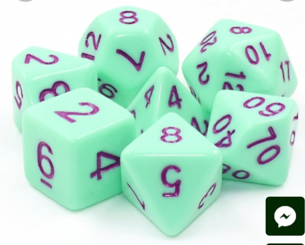 7-teiliges RPG Würfelset Opaque: Soapy Mint