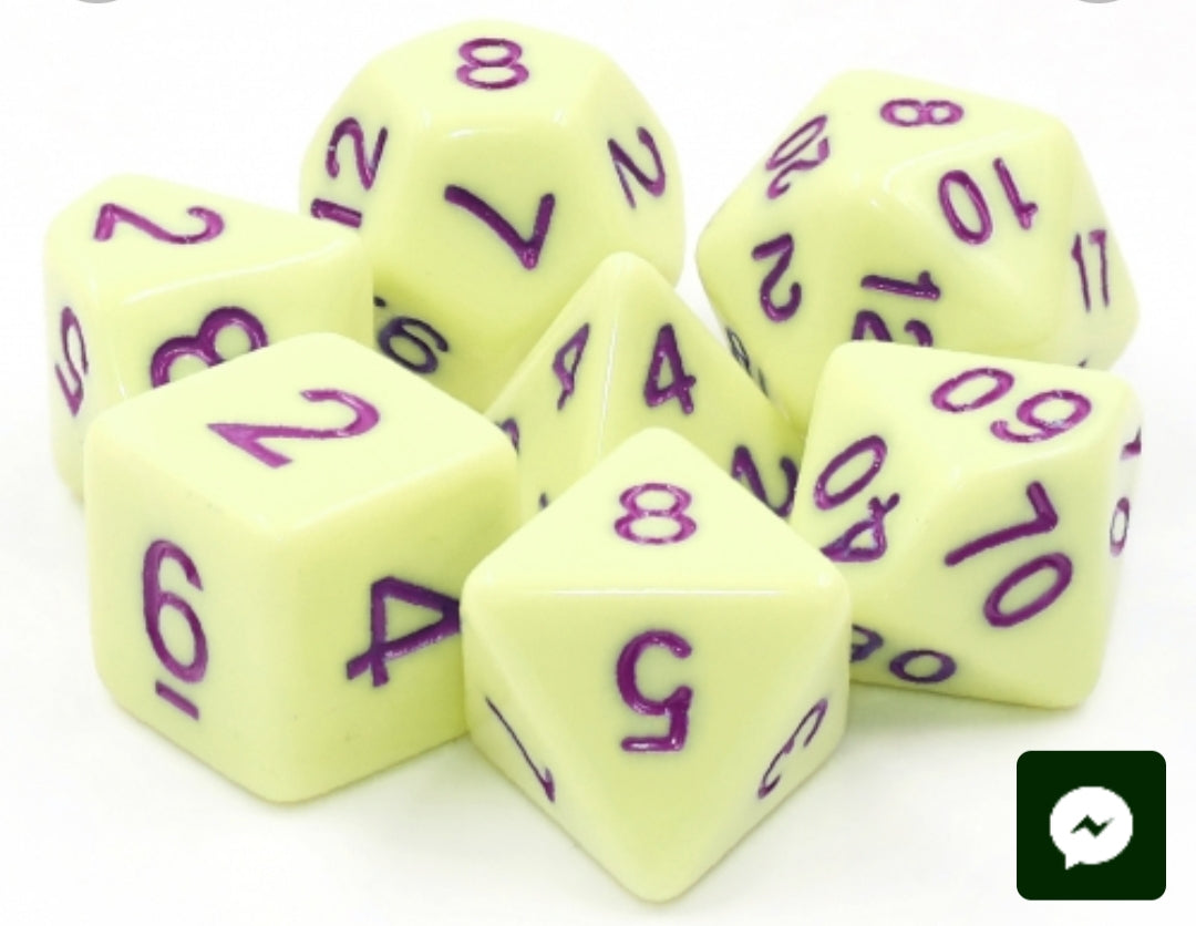 7-teiliges RPG Würfelset Opaque: Soapy Yellow