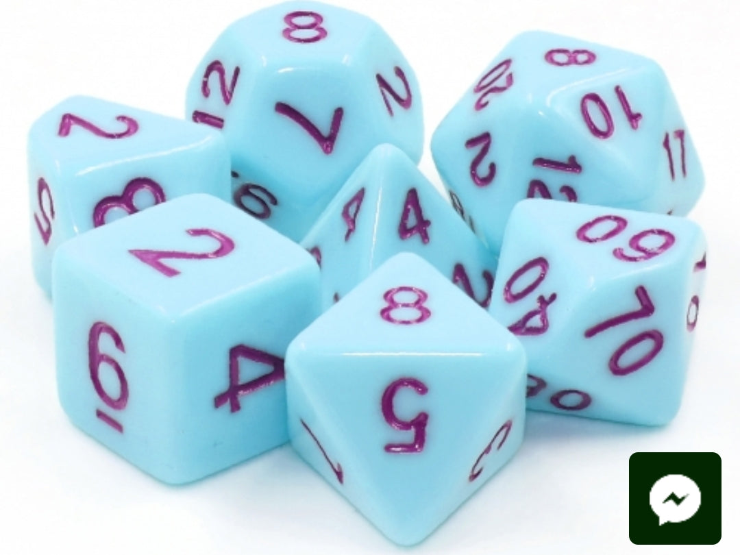 7-teiliges RPG Würfelset Opaque: Soapy Blue