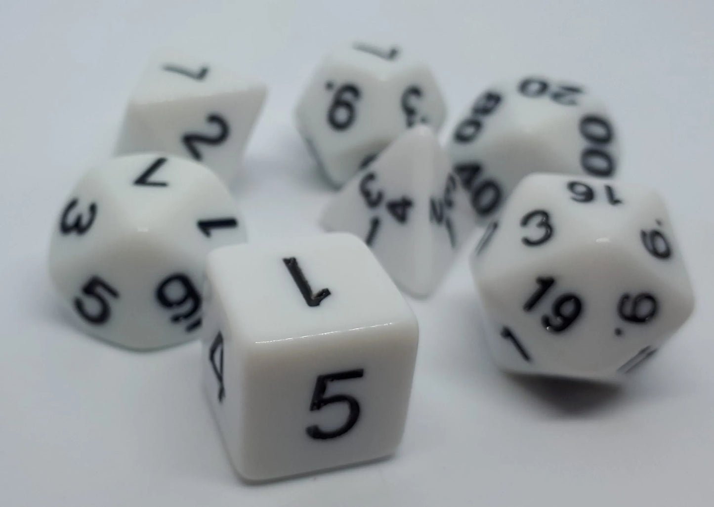 7-teiliges RPG Würfelset Opaque: White