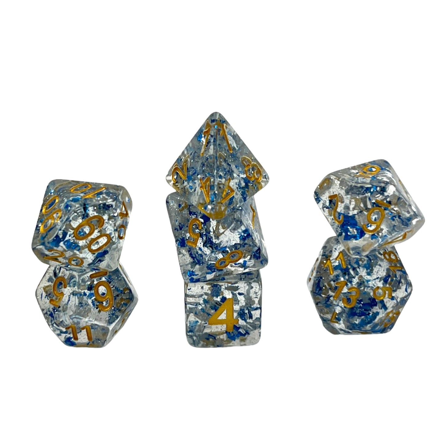 7-teiliges RPG Würfelset Confetti: Blue Flakes