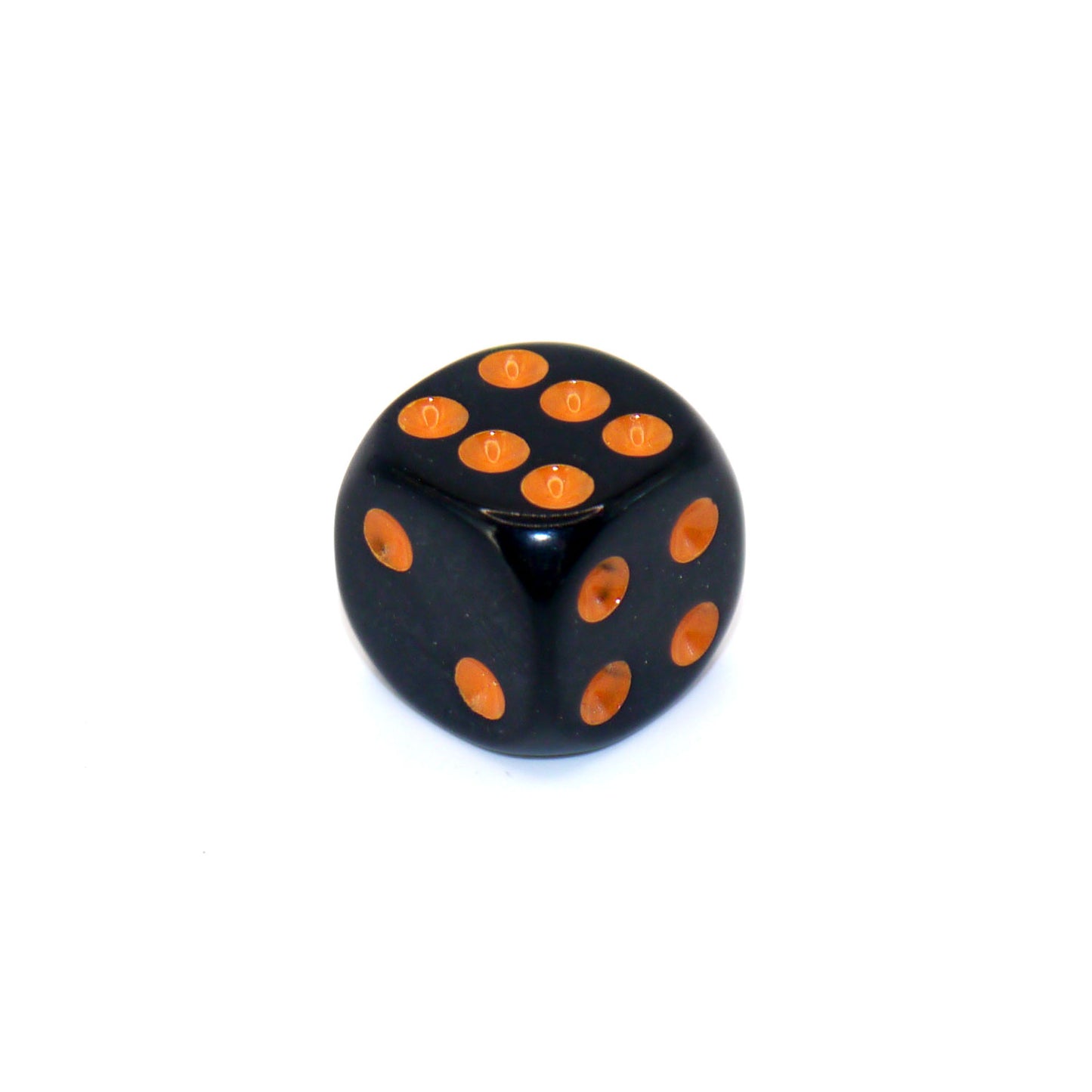 D6 1 Würfel Opaque: Black/Orange