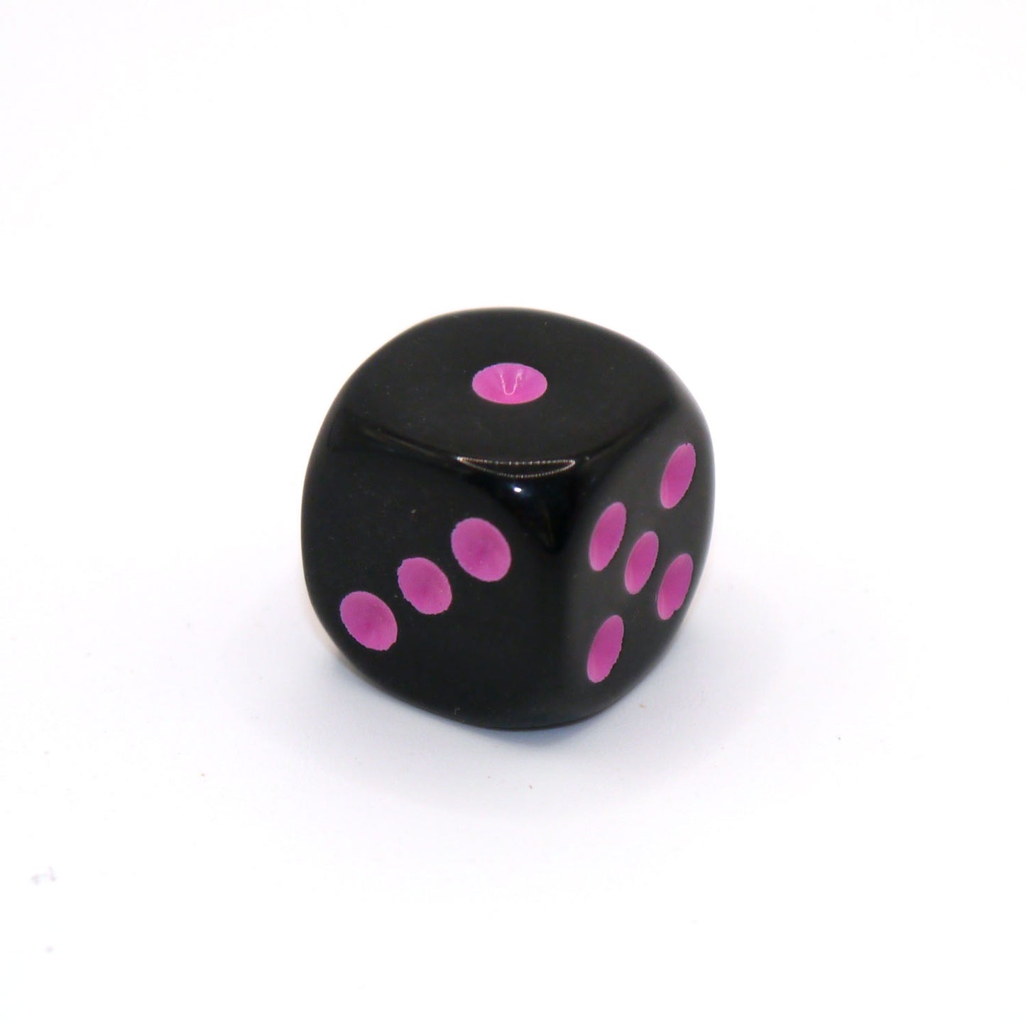 D6 1 Würfel Opaque: Black/Pink
