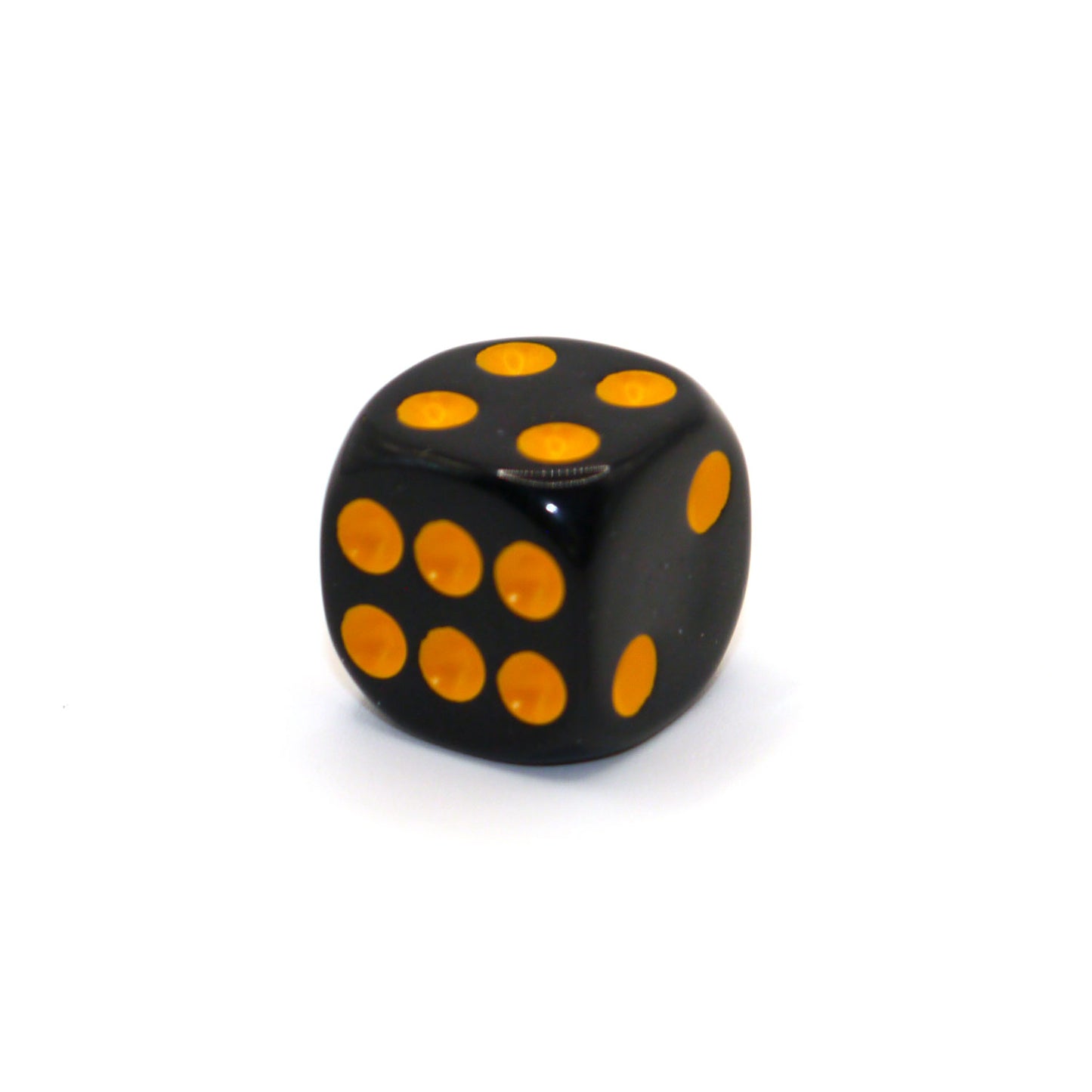 D6 1 Würfel Opaque: Black/Yellow