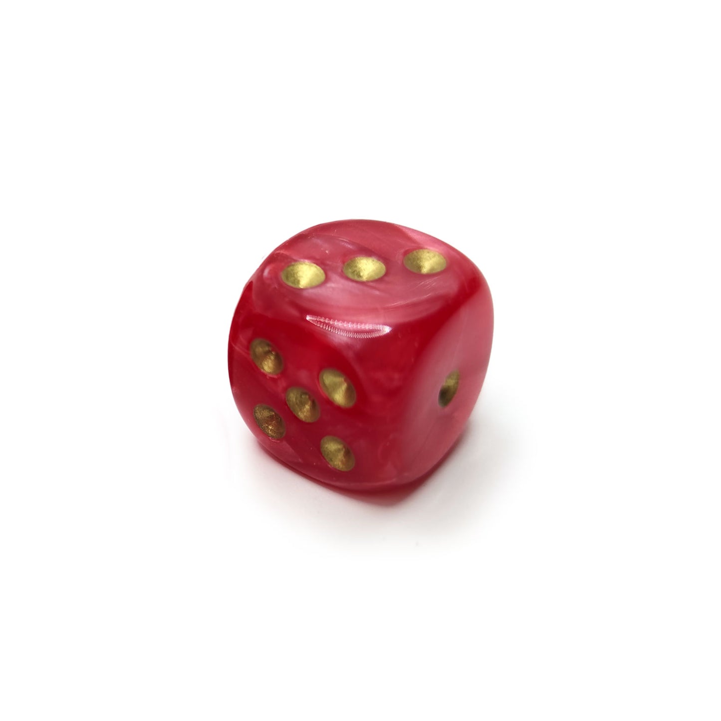 D6 1 Würfel Pearl: Red/Gold