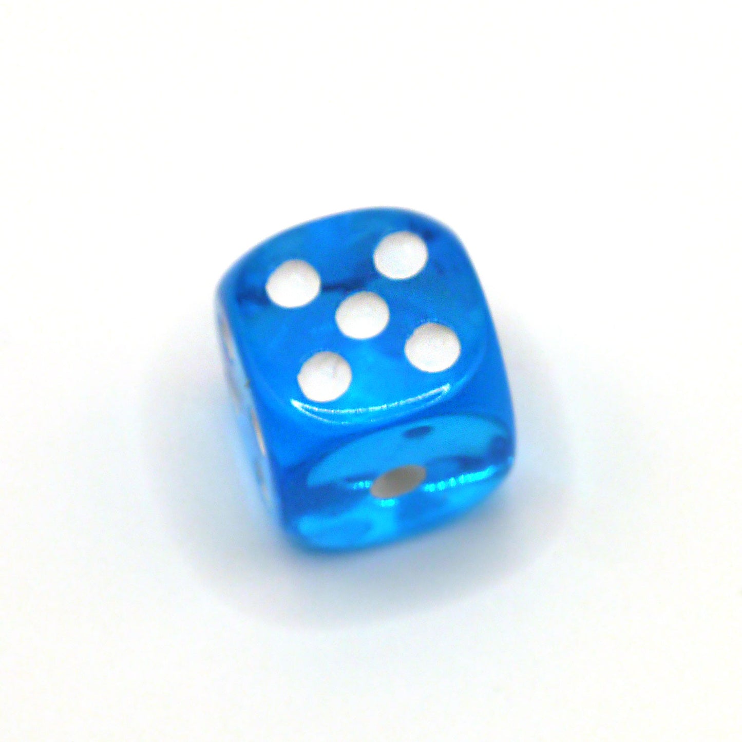 D6 1 Würfel Transparent: Light Blue