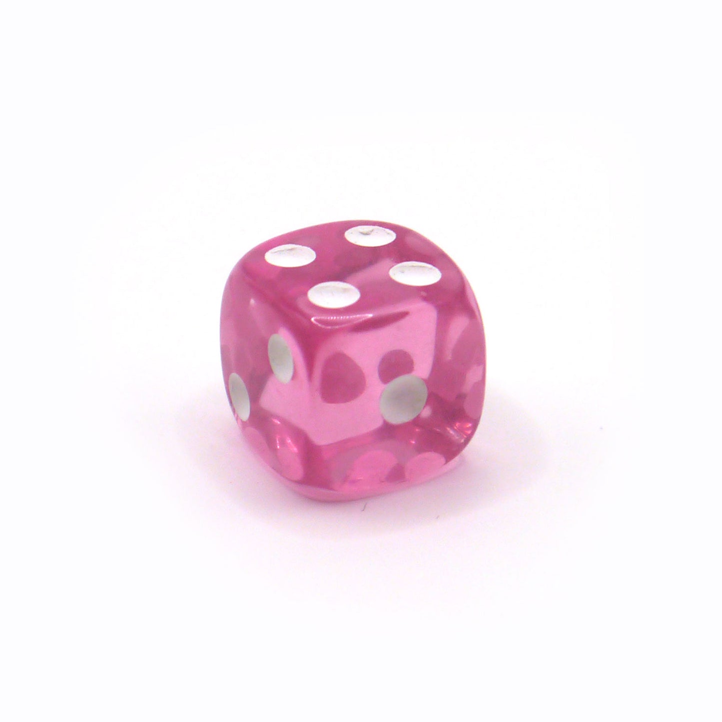 D6 1 Würfel Transparent: Pink