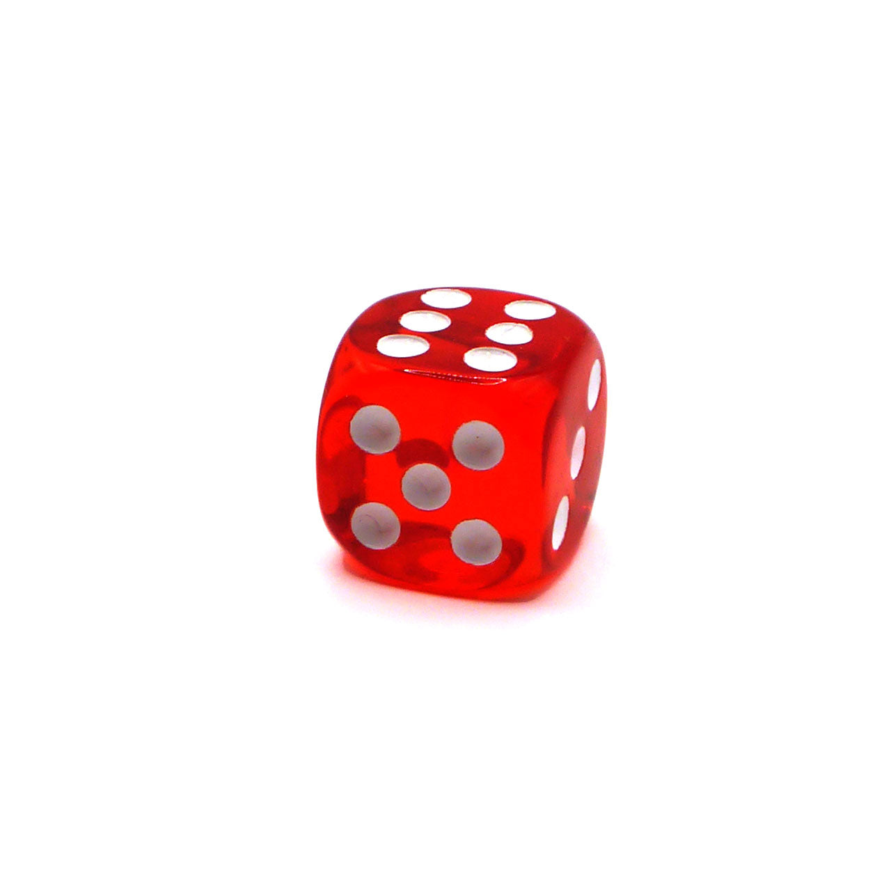 D6 1 Würfel Transparent: Red