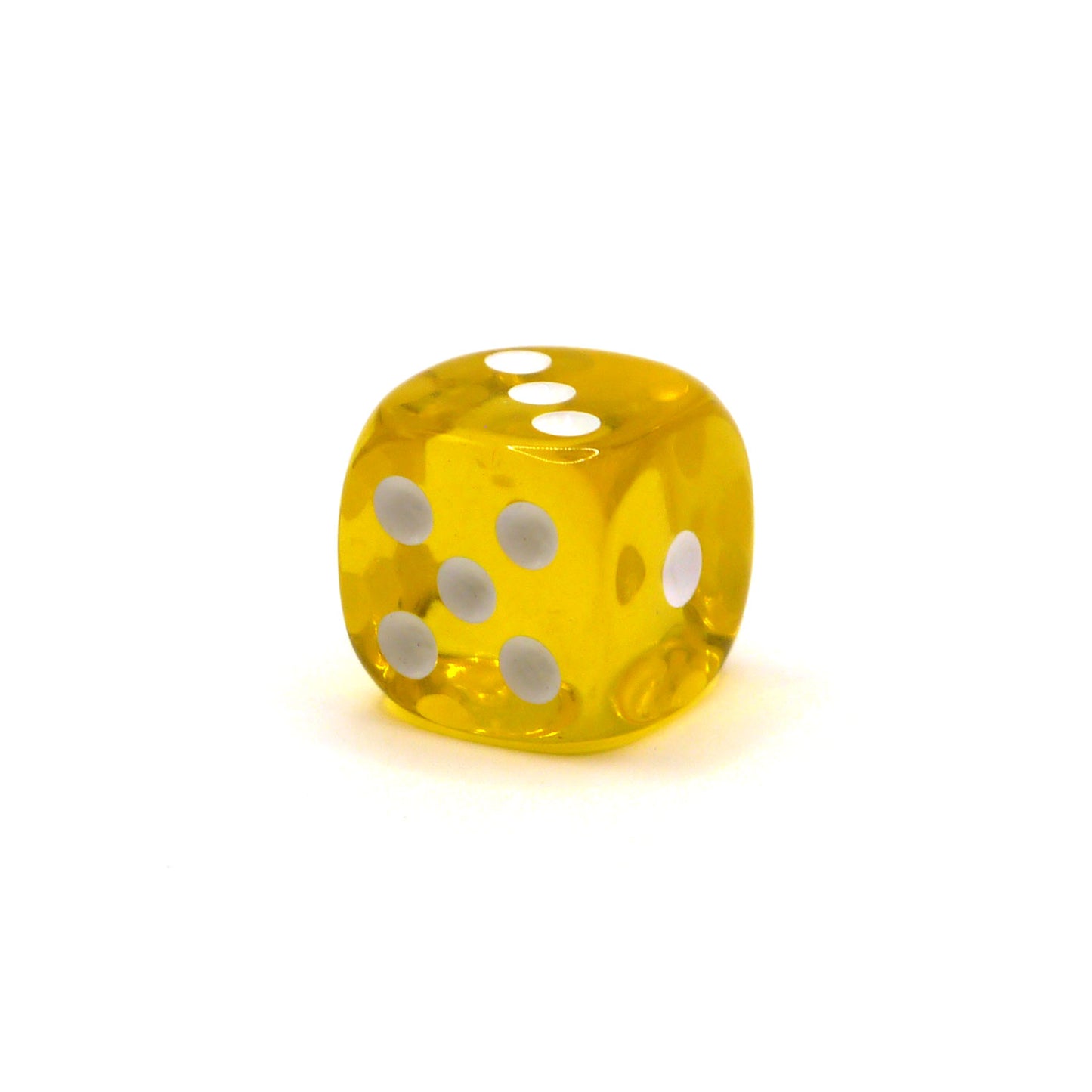 D6 1 Würfel Transparent: Yellow