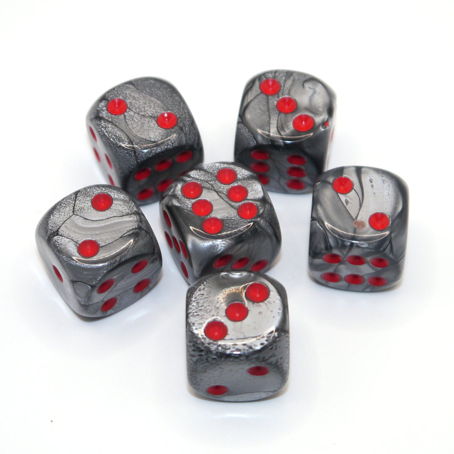 D6 Würfelset Deluxe: Marble/Red