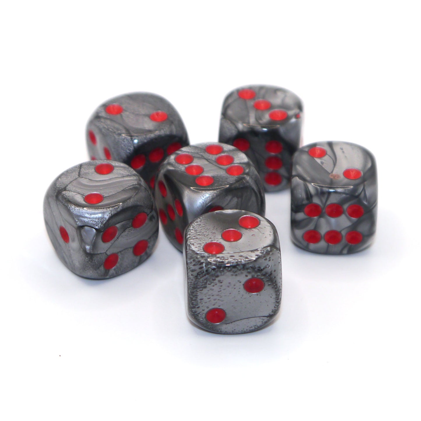 D6 Würfelset Deluxe: Marble/Red