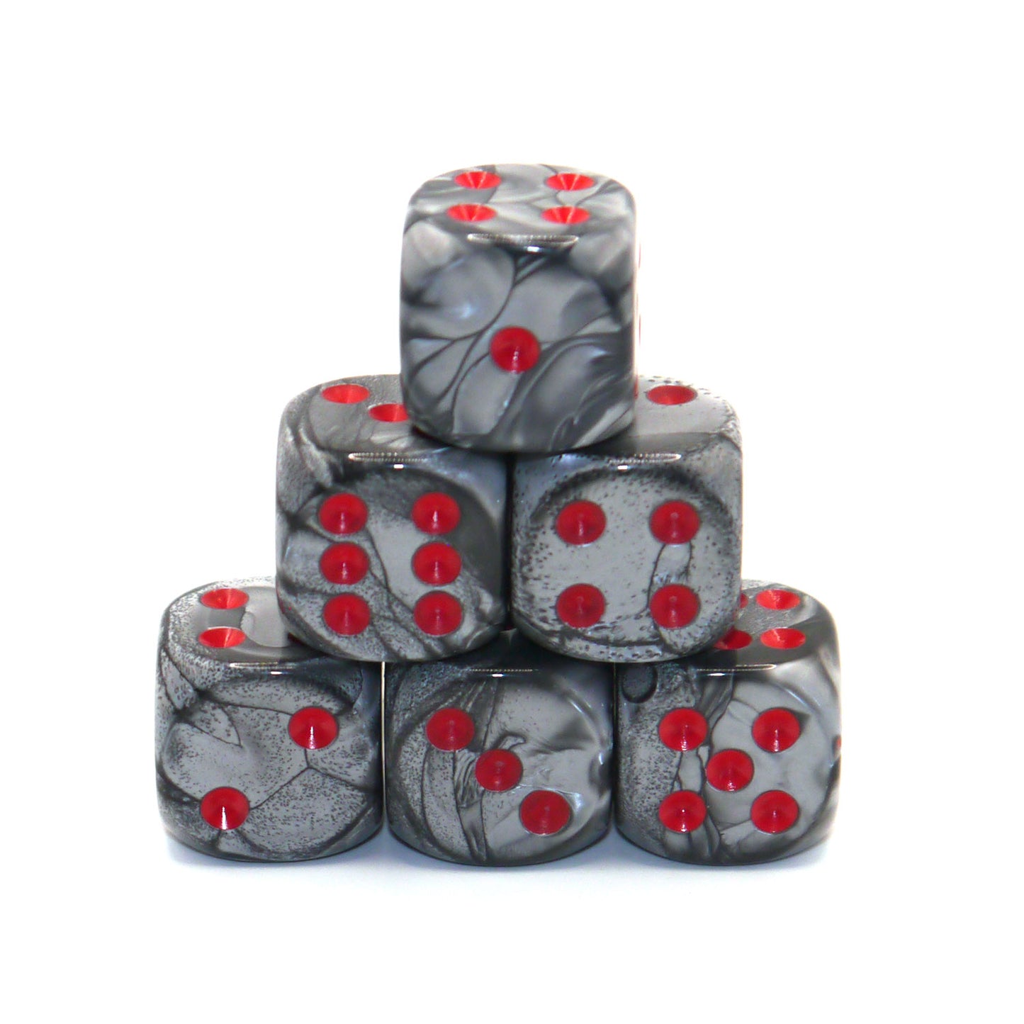D6 Würfelset Deluxe: Marble/Red