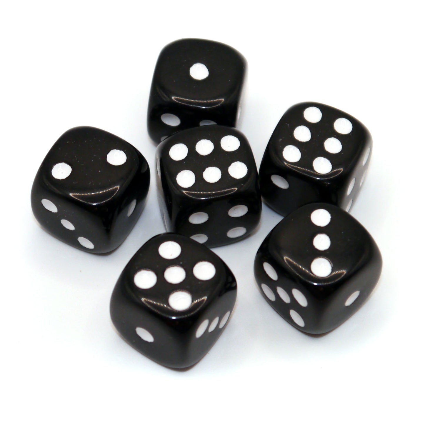 D6 Würfelset Opaque: Black/White