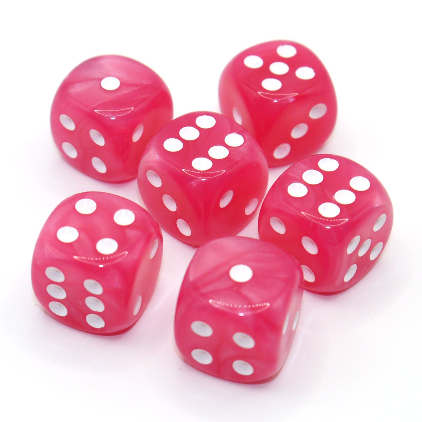D6 Würfelset Pearl: Pink/White