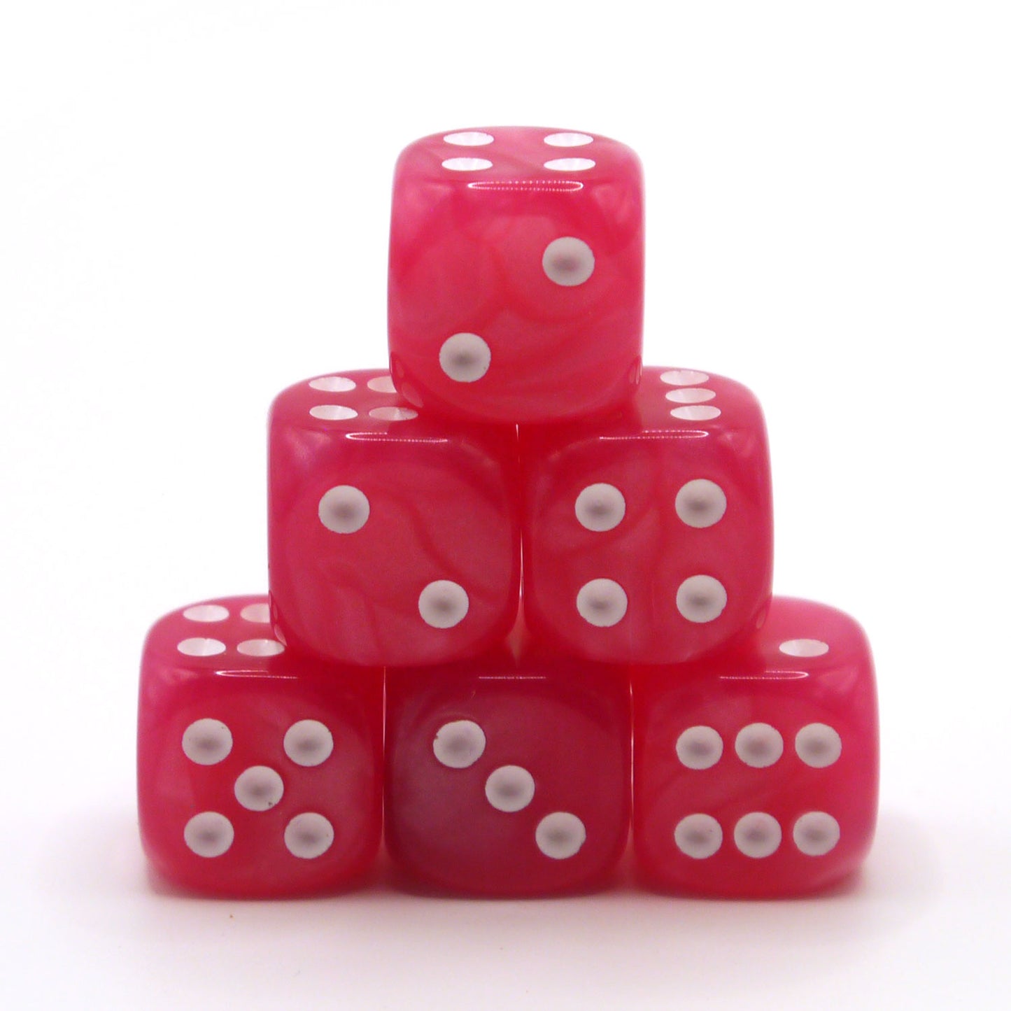 D6 Würfelset Pearl: Pink/White