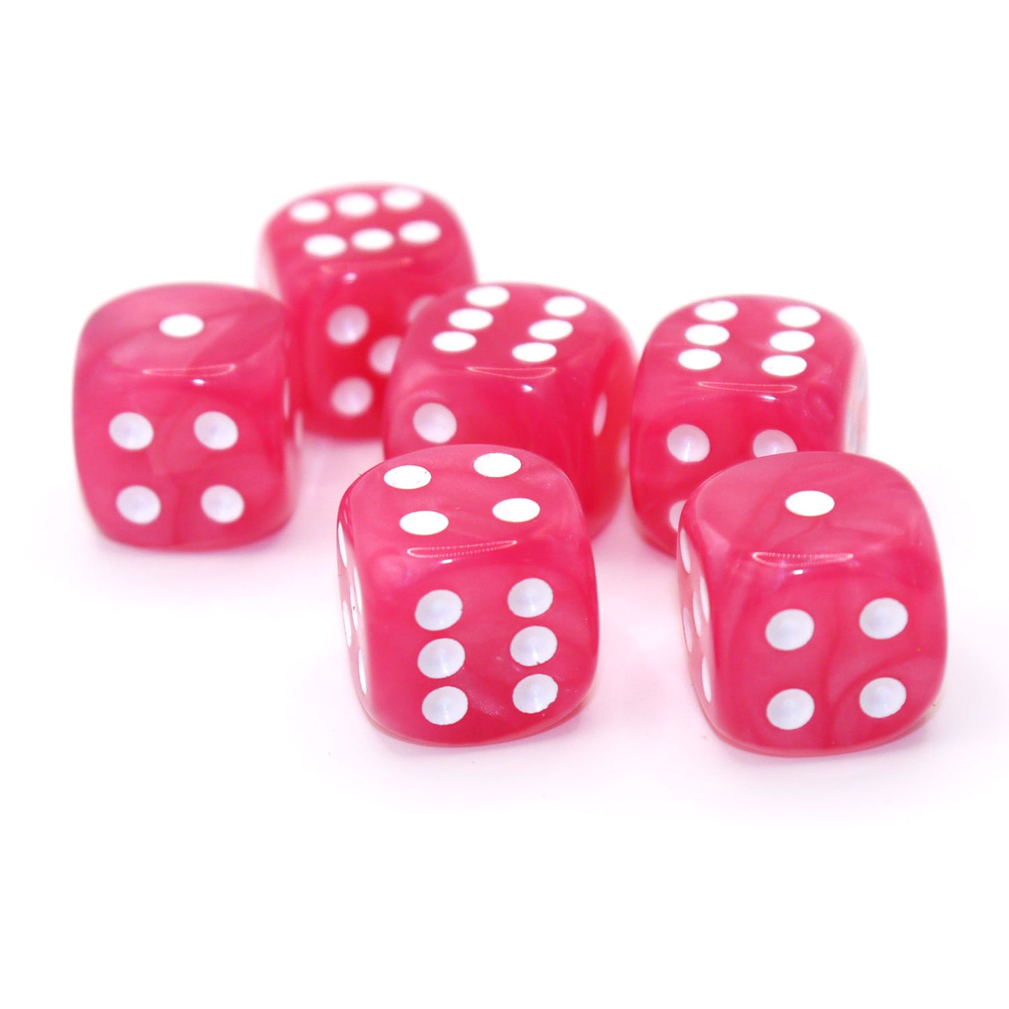 D6 Würfelset Pearl: Pink/White