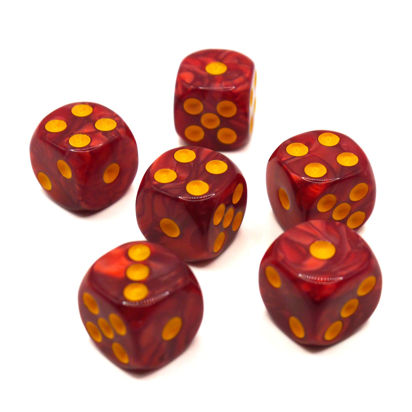 D6 Würfelset Pearl: Red/Yellow