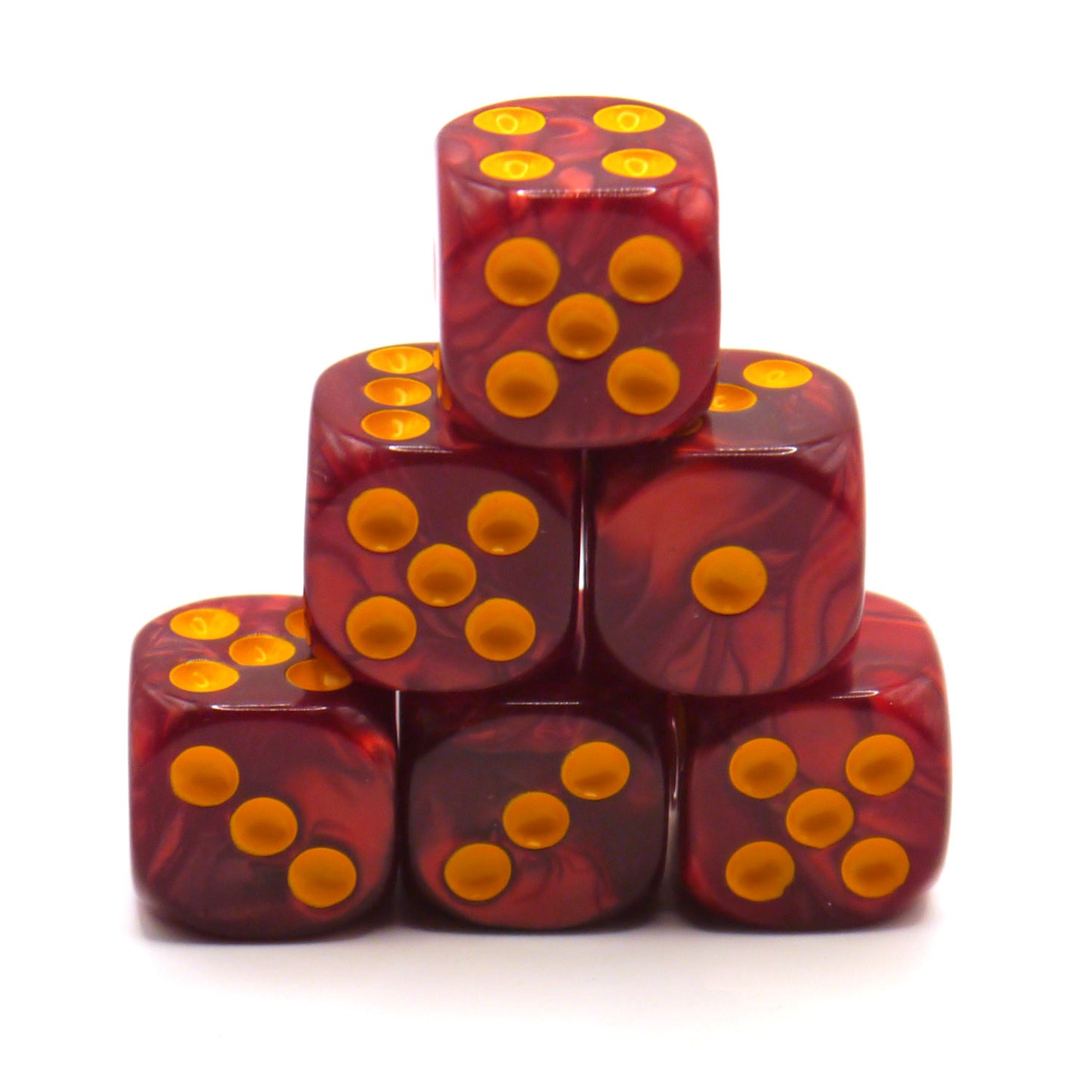 D6 Würfelset Pearl: Red/Yellow