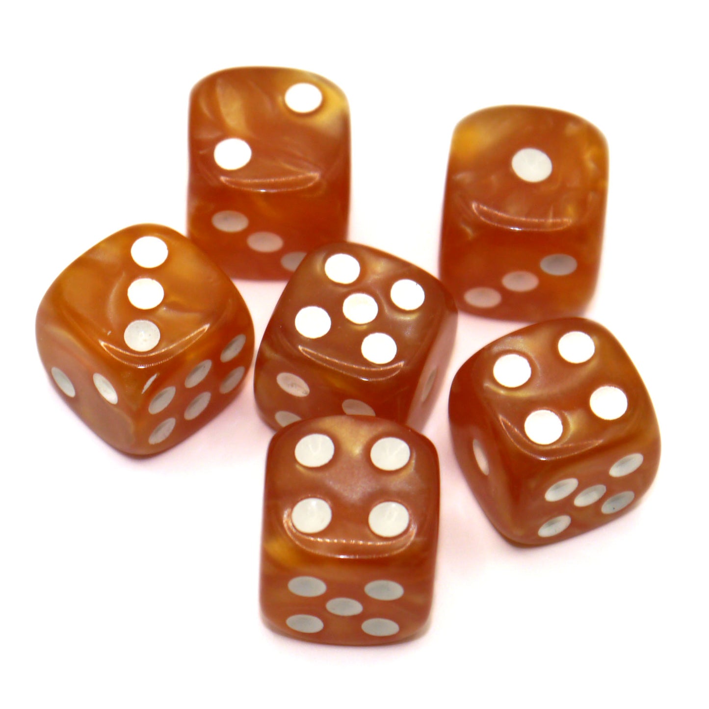 D6 Würfelset Pearl: Toffee