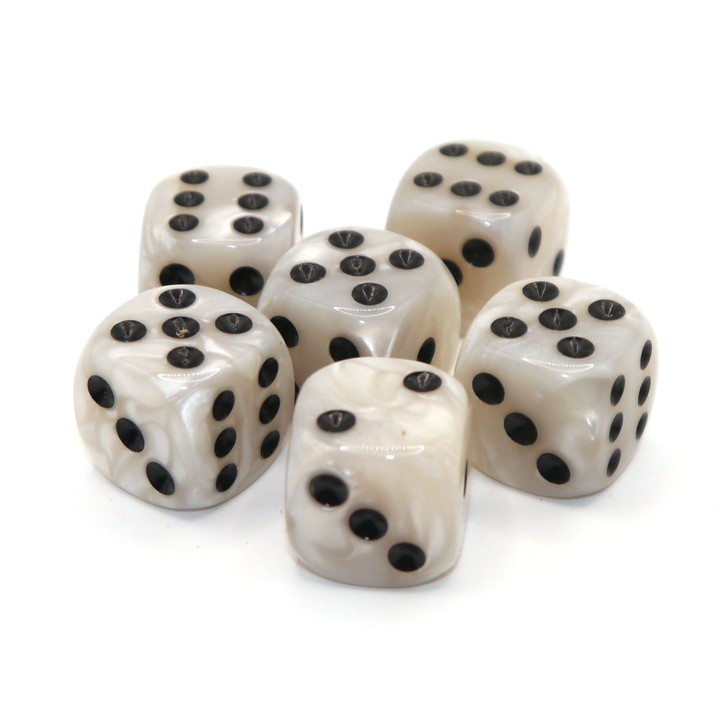 D6 Würfelset Pearl: White/Black