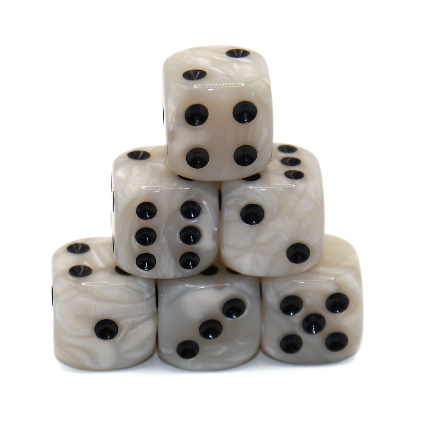 D6 Würfelset Pearl: White/Black