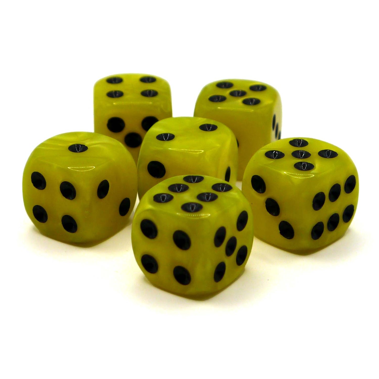 D6 Würfelset Pearl: Yellow/Black