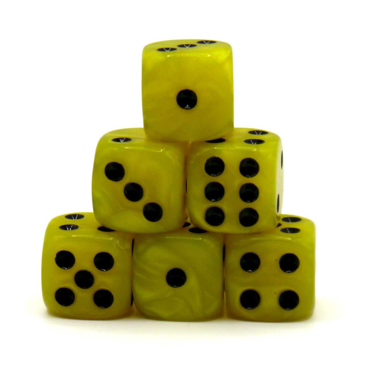 D6 Würfelset Pearl: Yellow/Black