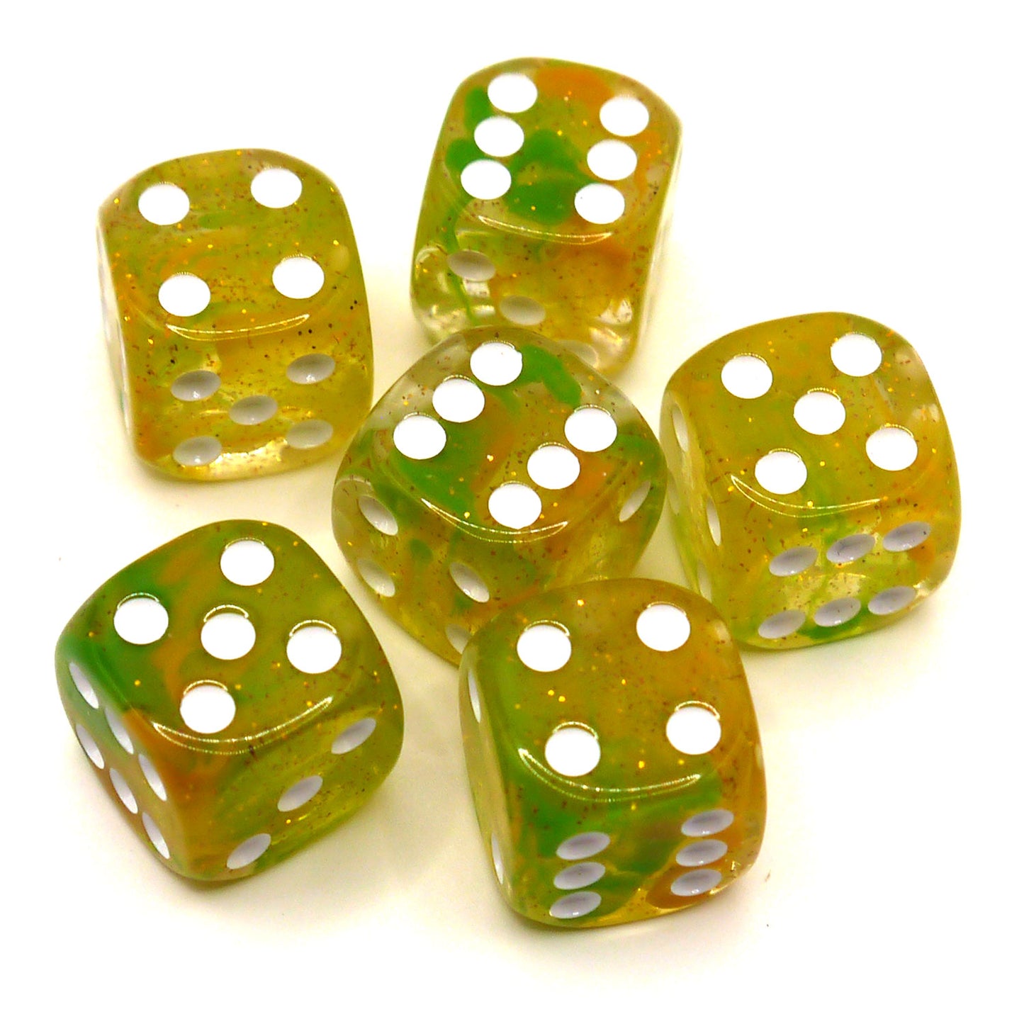 D6 Würfelset: Starlights Green/Yellow