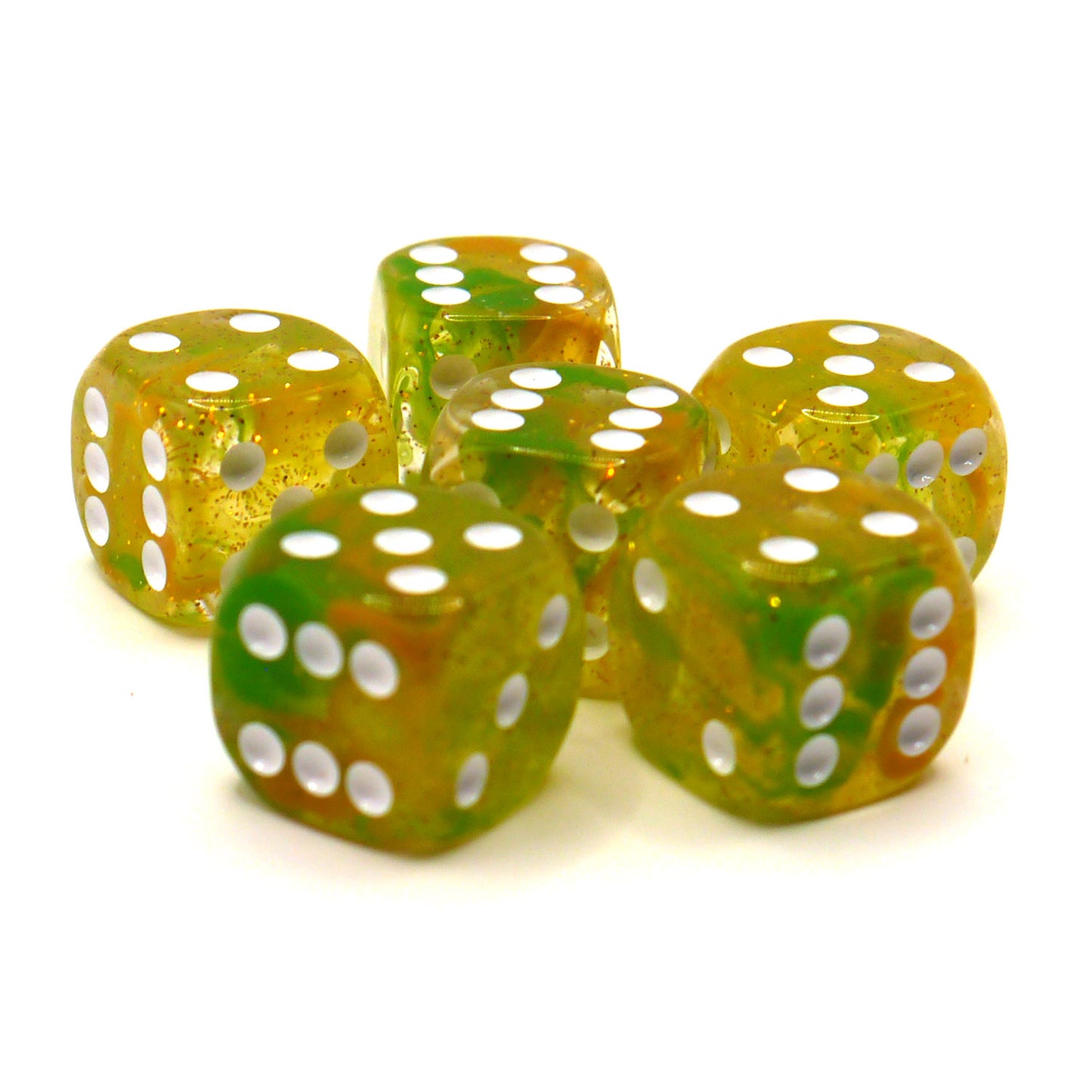 D6 Würfelset: Starlights Green/Yellow