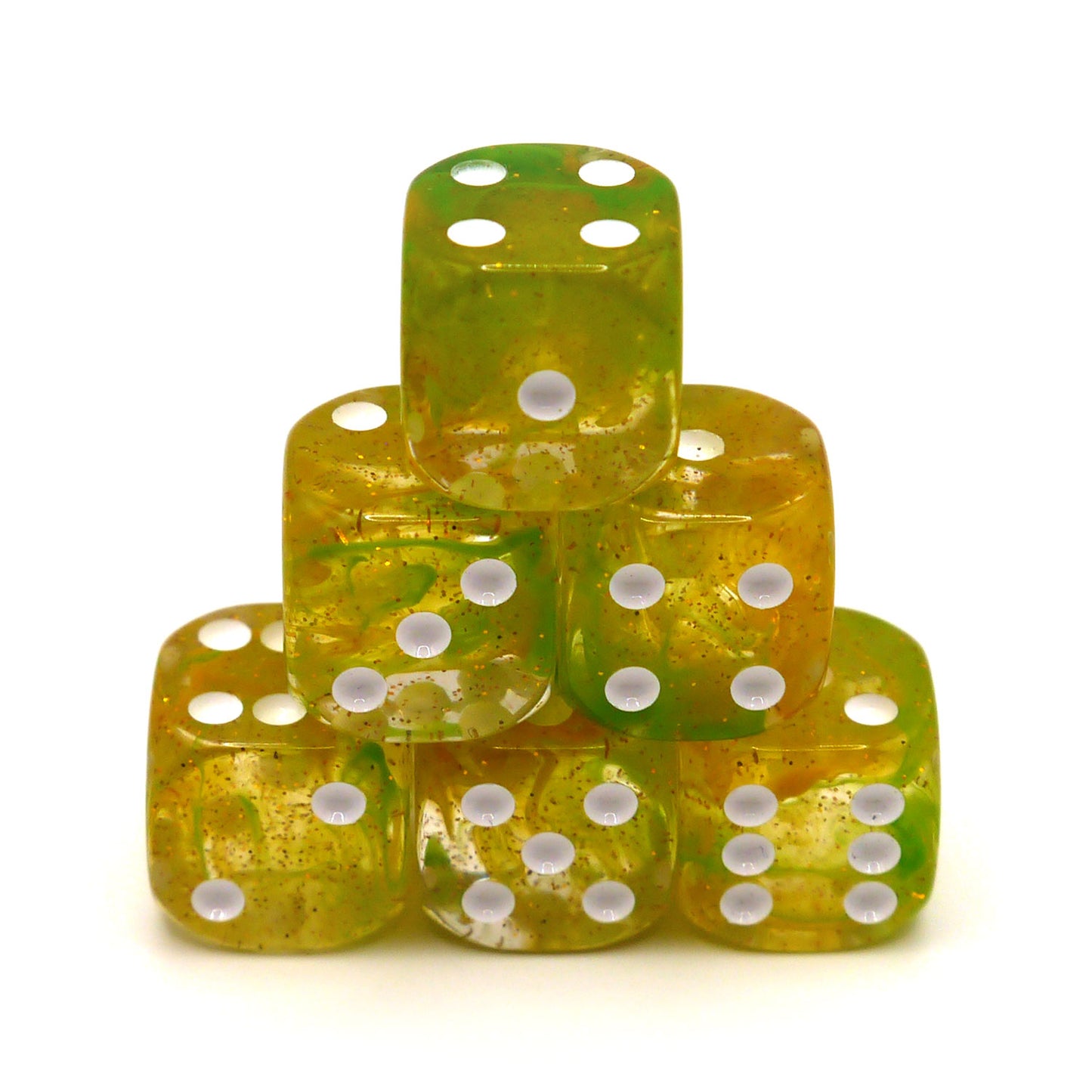 D6 Würfelset: Starlights Green/Yellow