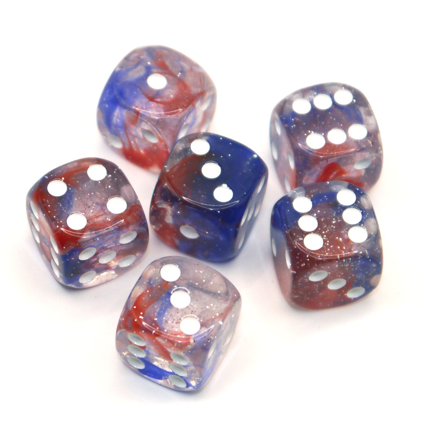 D6 Würfelset: Starlights Red/Blue