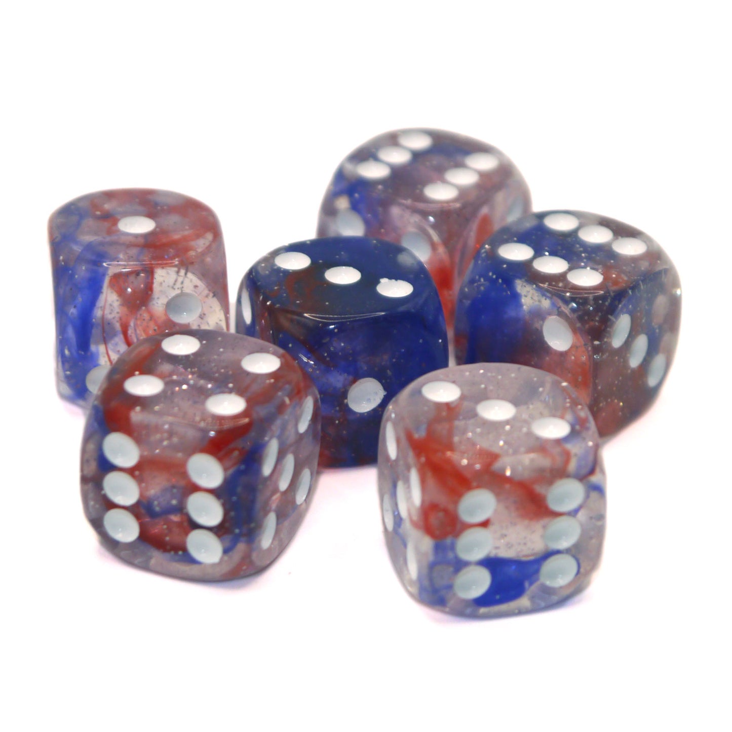 D6 Würfelset: Starlights Red/Blue
