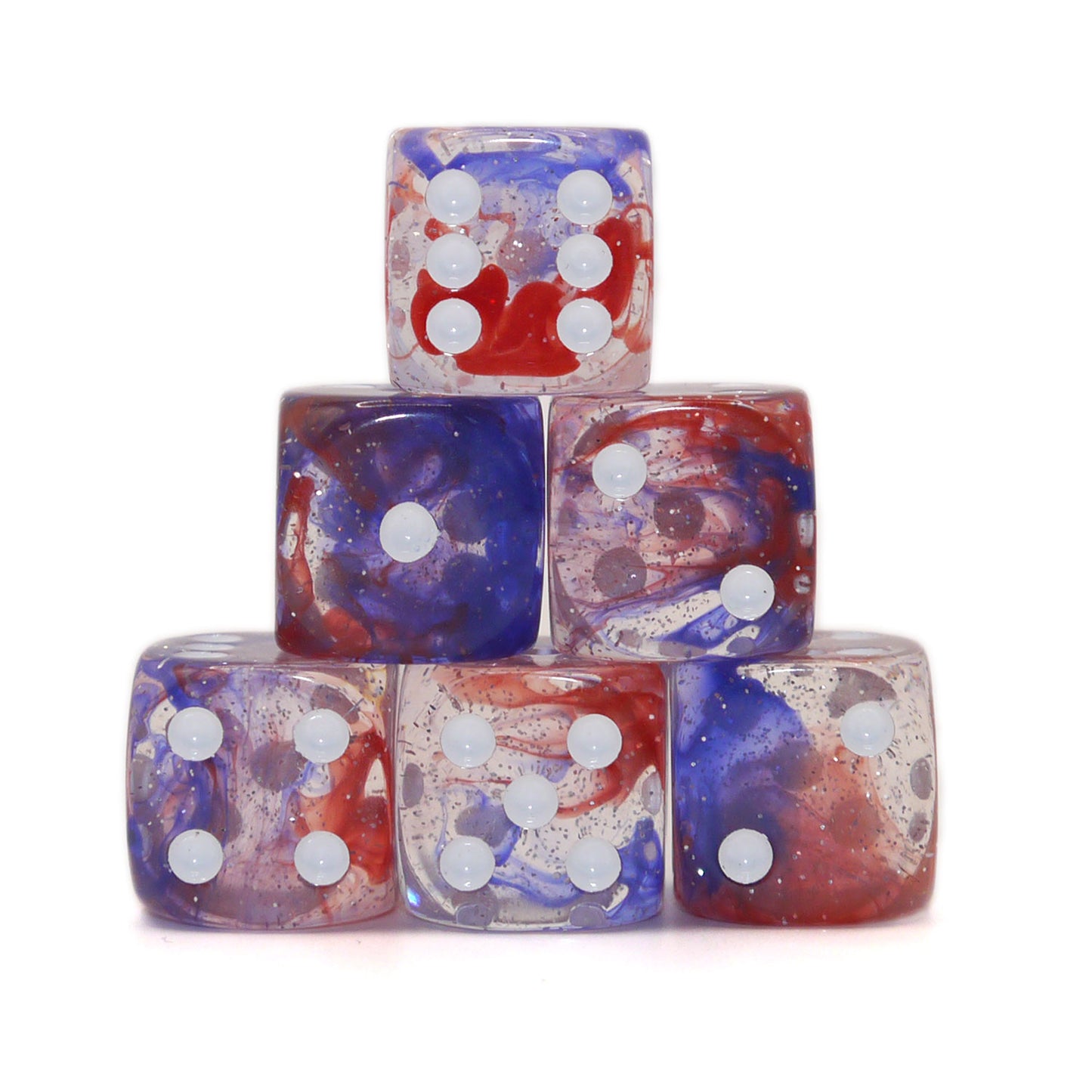 D6 Würfelset: Starlights Red/Blue