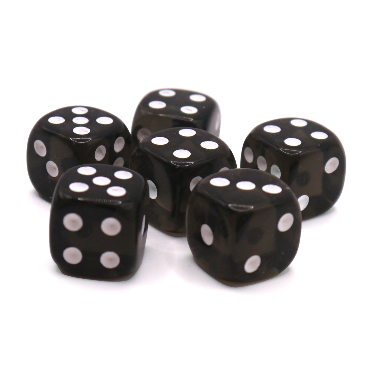 D6 Würfelset Transparent: Black