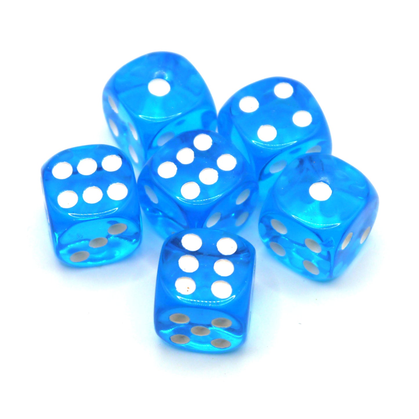 D6 Würfelset Transparent: Light Blue