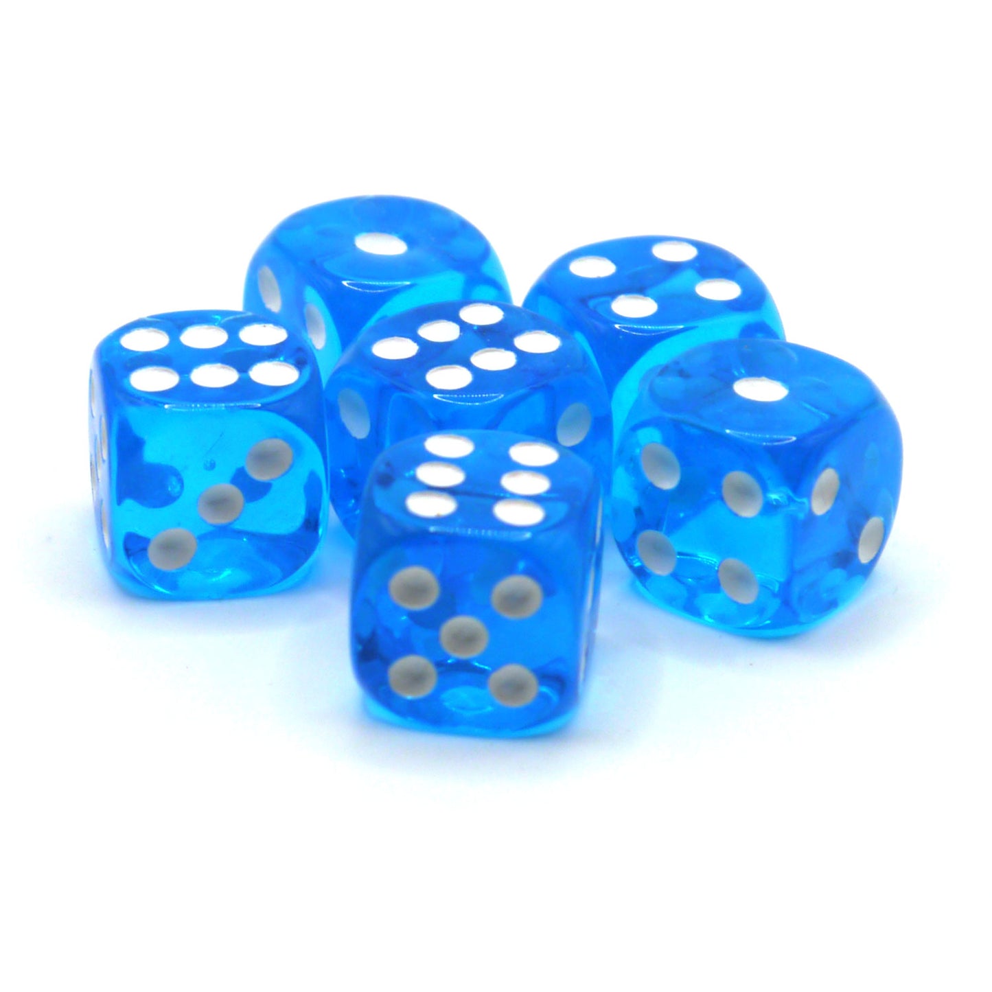 D6 Würfelset Transparent: Light Blue