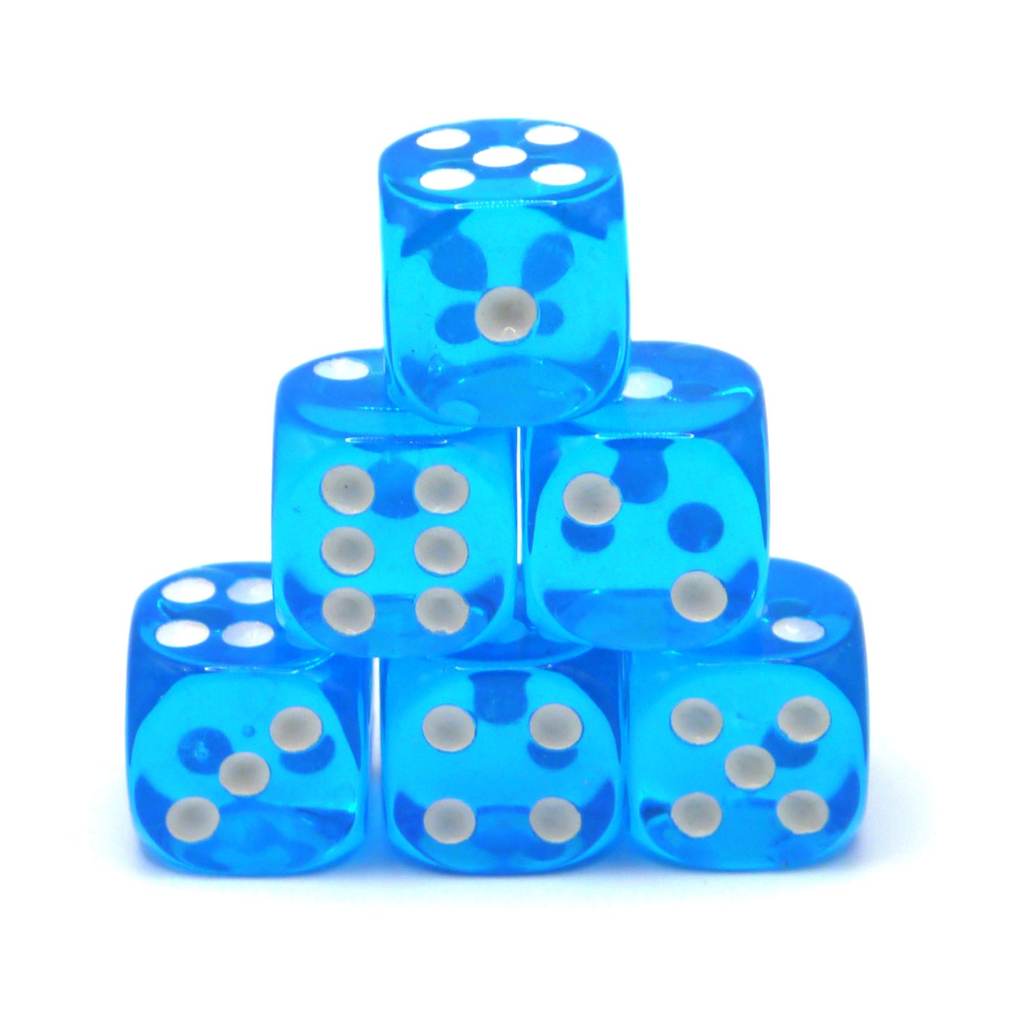 D6 Würfelset Transparent: Light Blue