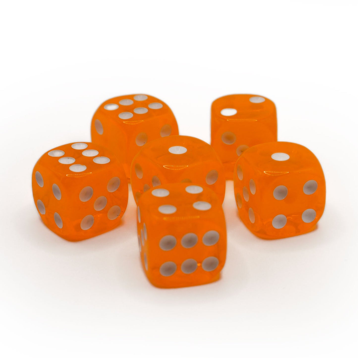 D6 Würfelset Transparent: Orange