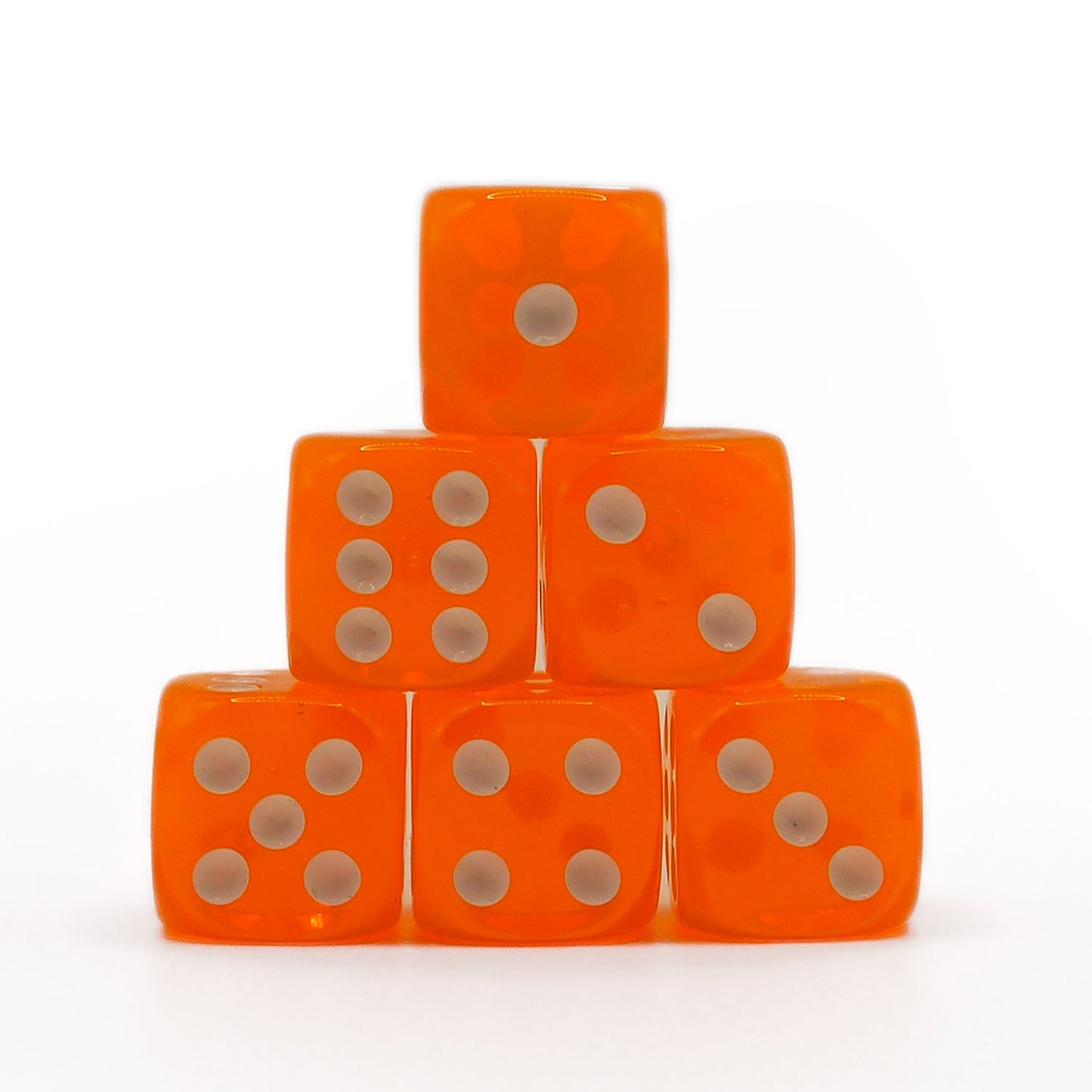 D6 Würfelset Transparent: Orange