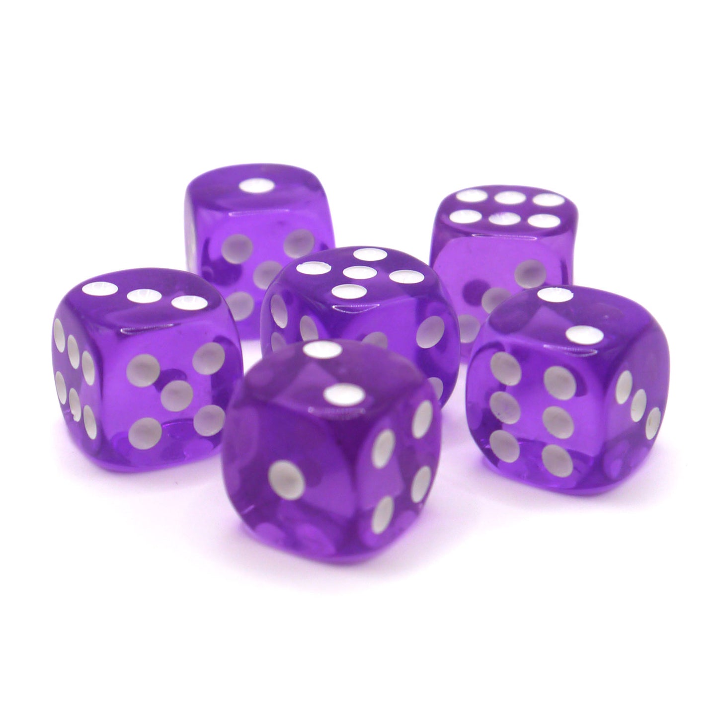 D6 Würfelset Transparent: Purple