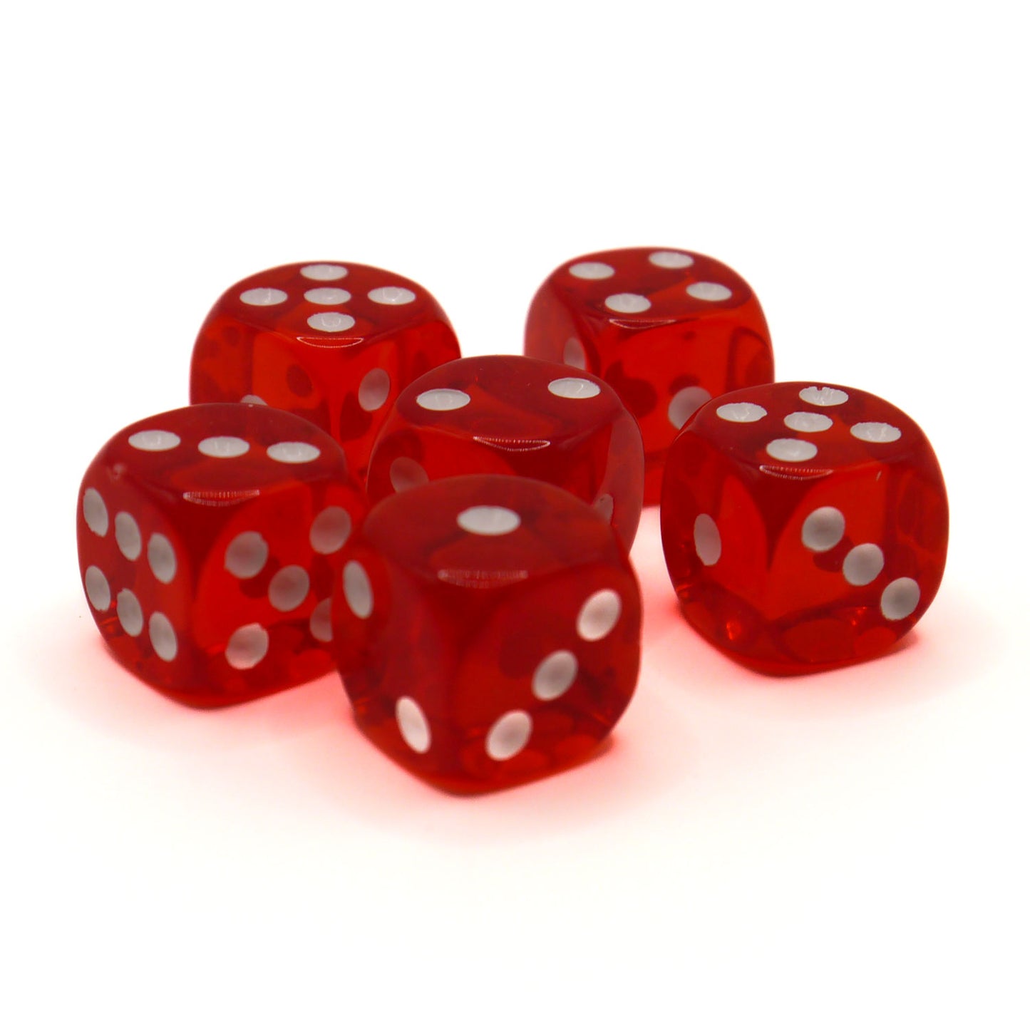 D6 Würfelset Transparent: Red