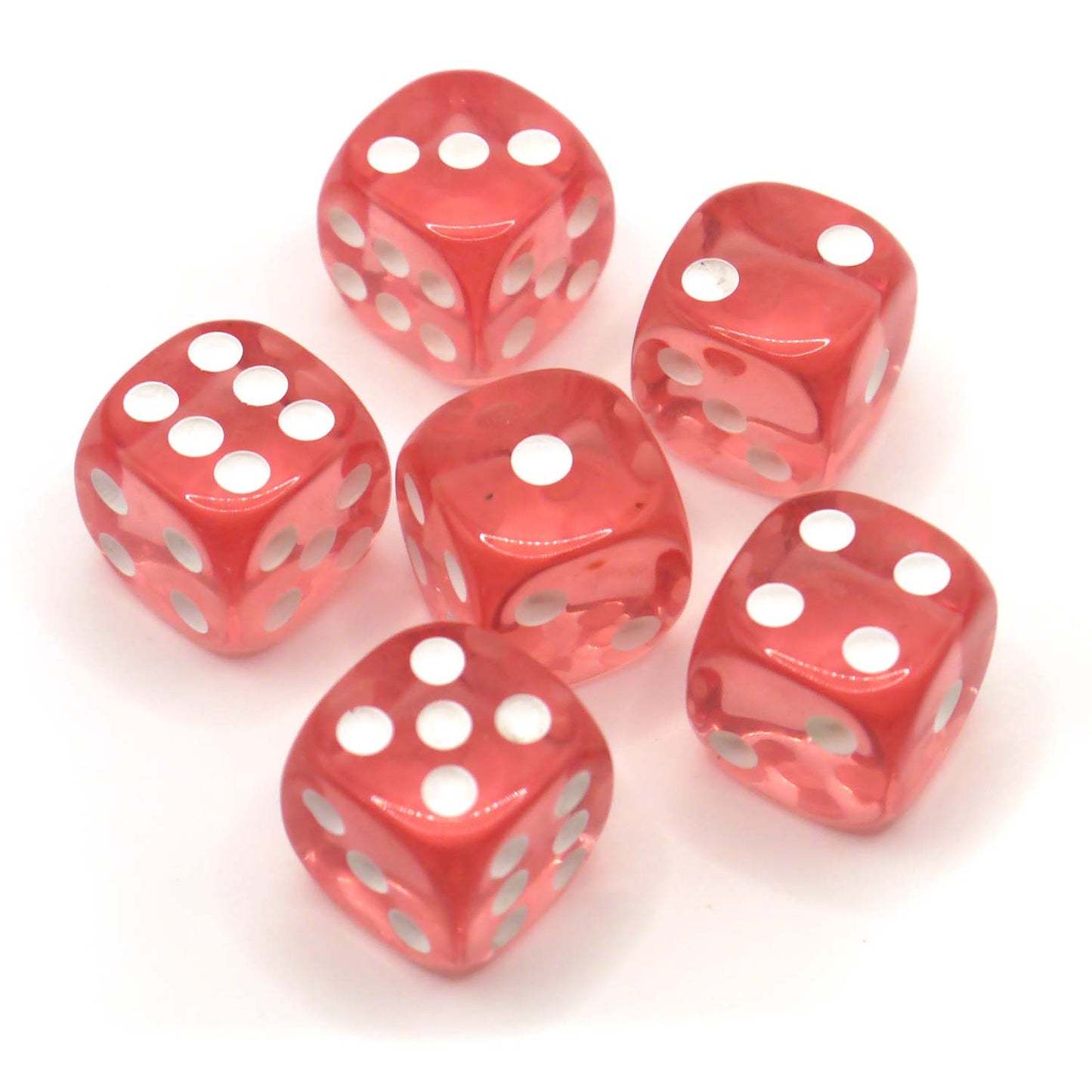 D6 Würfelset Transparent: Rosa