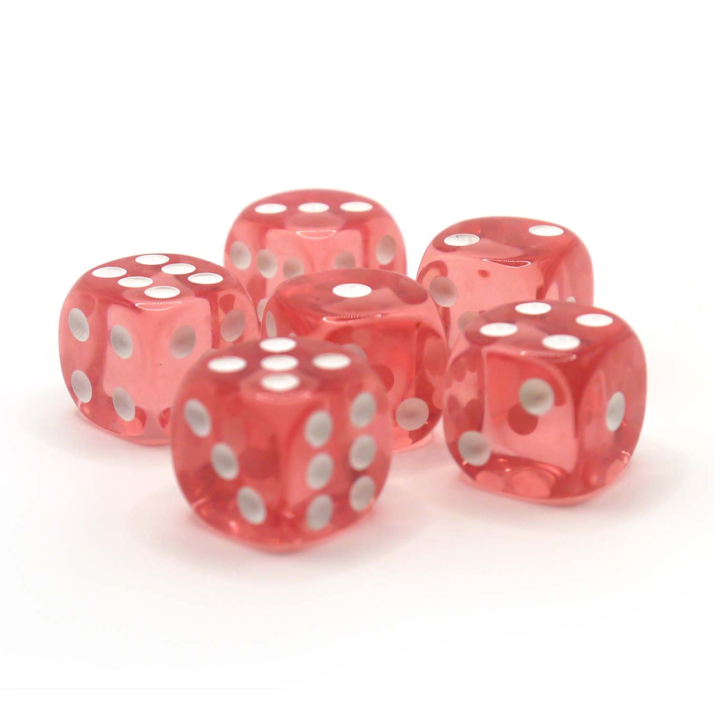 D6 Würfelset Transparent: Rosa