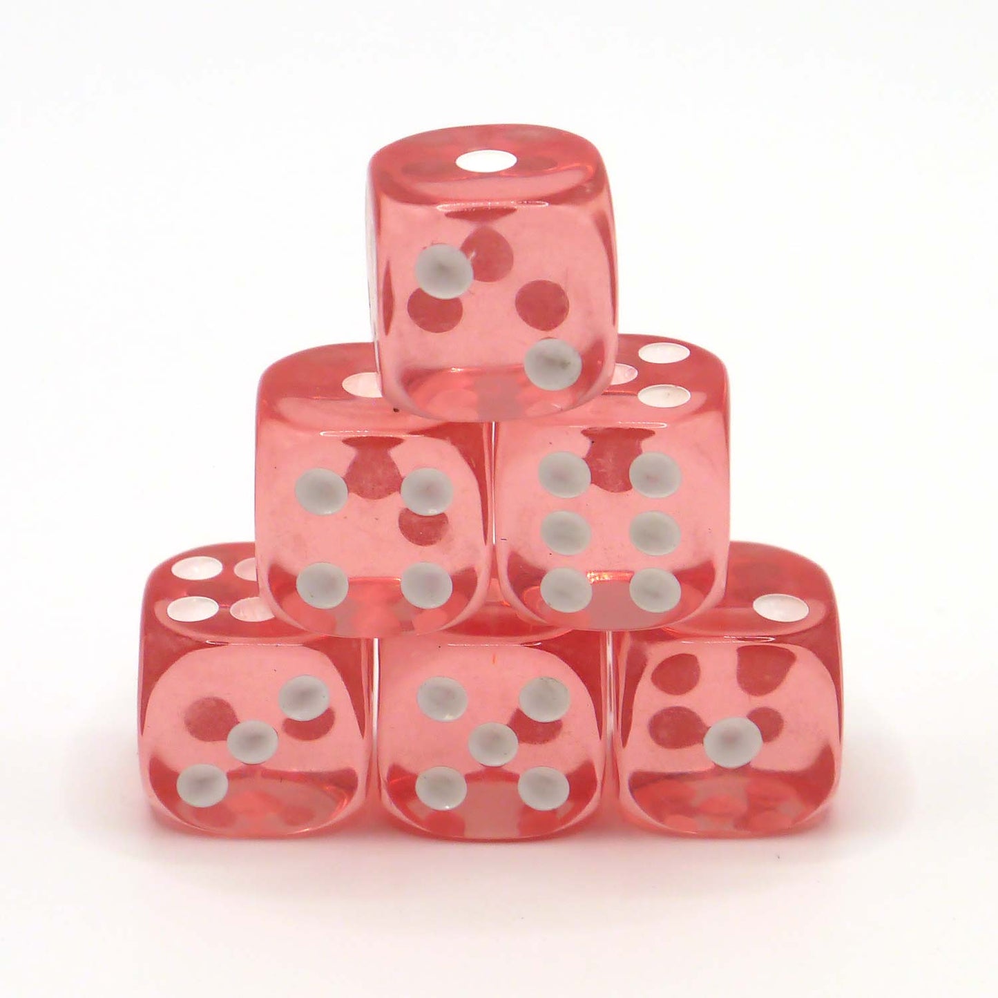 D6 Würfelset Transparent: Rosa