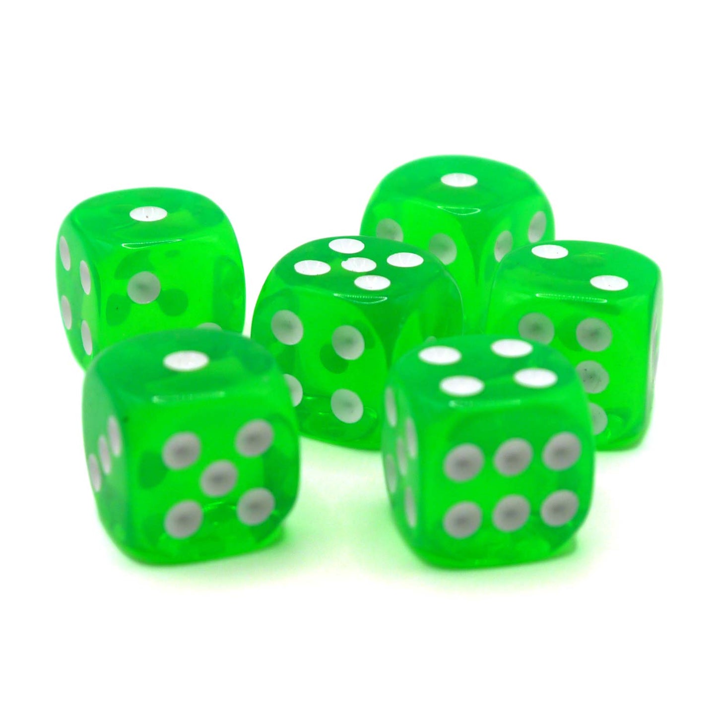 D6 Würfelset Transparent: Lightgreen